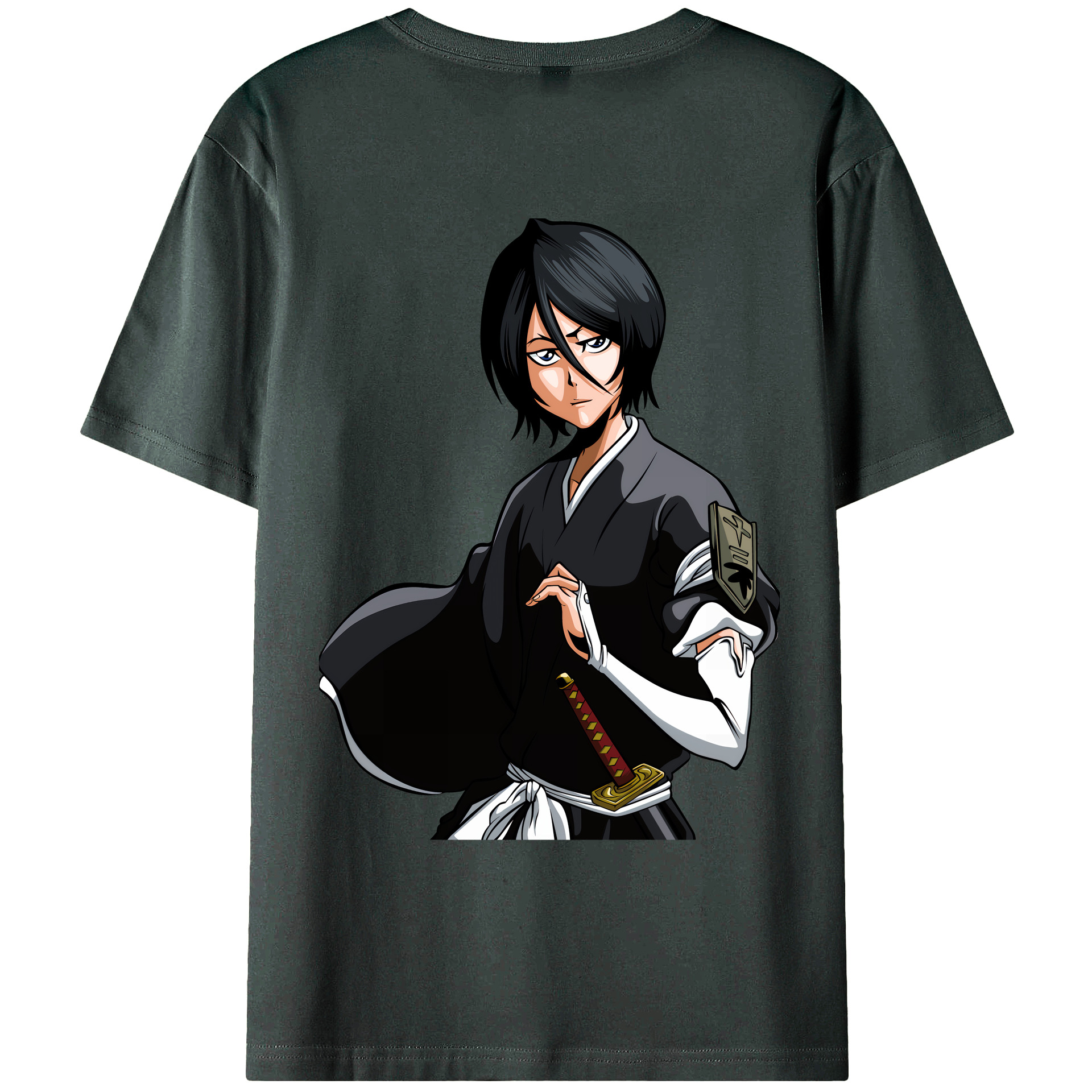 （画像用） ブリーチ 朽木ルキア BLEACH Kuchiki Rukia 綿100％ メンズ半袖Tシャツ（バックプリント） 通気性